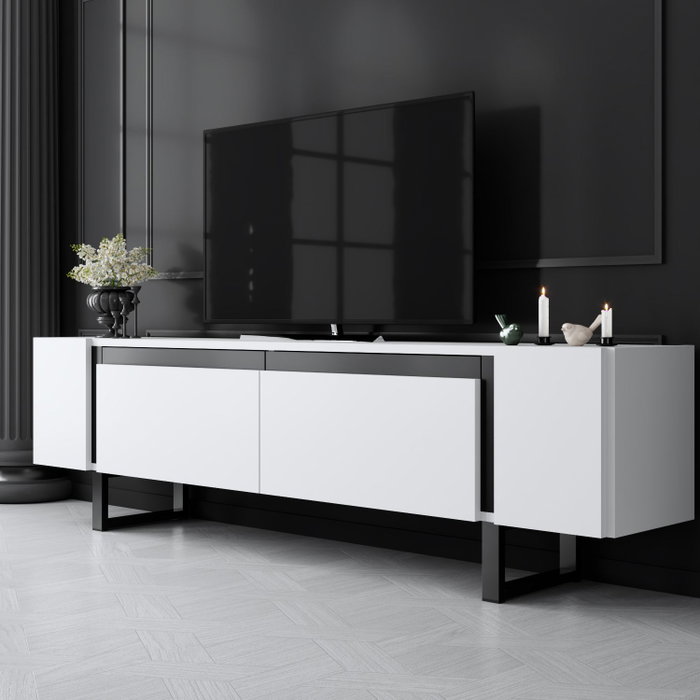Hanah Home Soporte para TV Yildiz Blanco y Negro Hanah Home Soporte para TV Yildiz Blanco y Negro